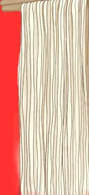 極細麺(毛细)の実物面型イメージ、丸麺 φ1mm